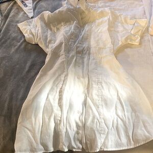 This cute white modest collard dress